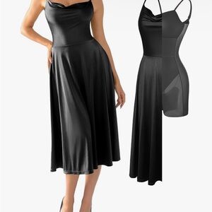 Popilush Black shapewear dress Midi Slimming